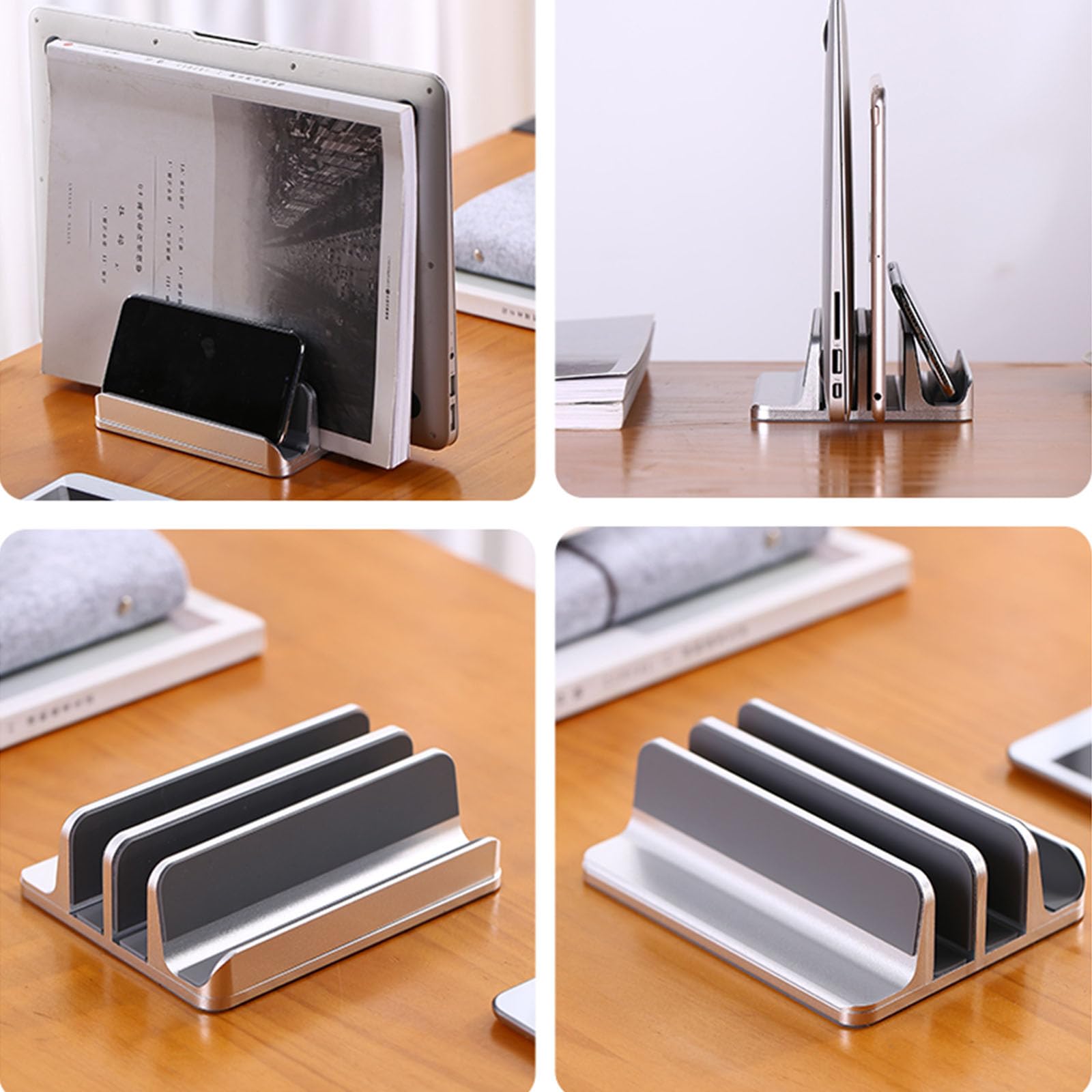 Supporto Verticale per Laptop, Supporto Regolabile per scrivania a 2 Slot, Base per Supporto da scrivania per Laptop,