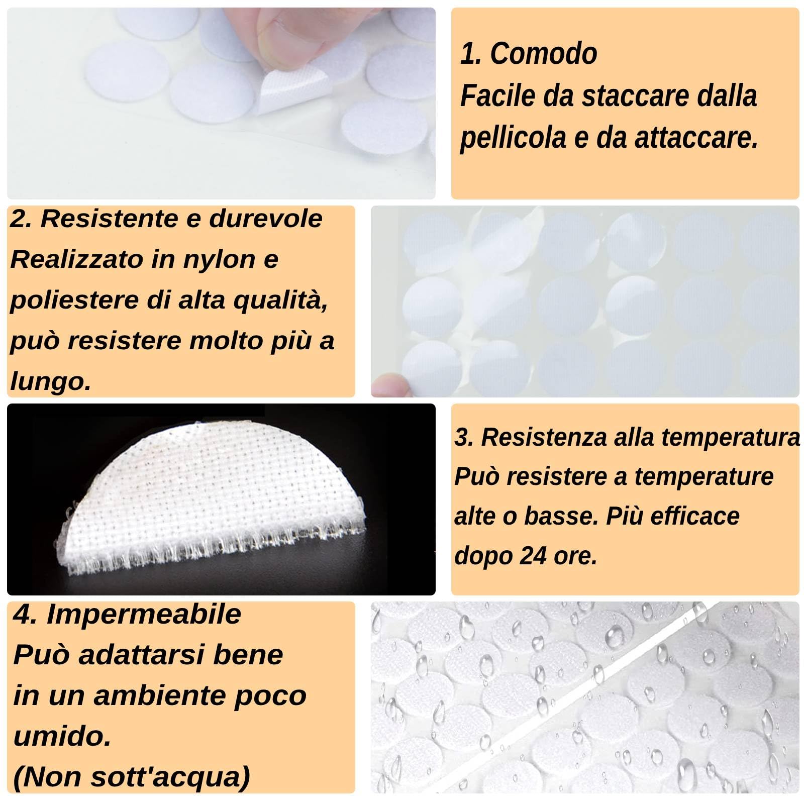 606 Pezzi Velcro Autoadesivo Tondo - 10mm E 20mm Nero Per Decorazioni Pareti, Foto E DIY - Foto 4