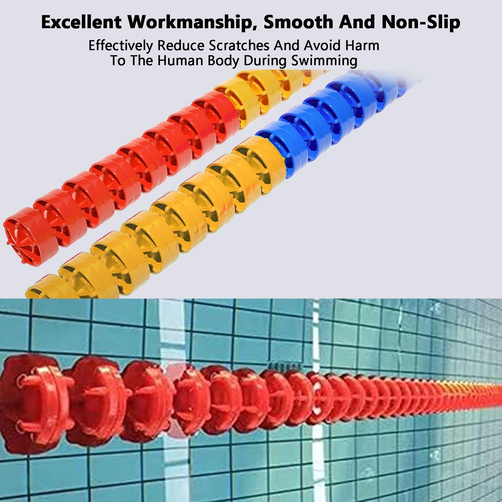 Generico Kit di Recinzione di Sicurezza per divisori di corsia per Piscina, Corda in Nylon da 39,4 Piedi con Boe e Ganci, divisorio per Piscina Resistente per Maggiore Sicurezza e organizzazione