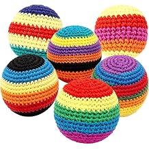 TLM 6-Pack Hacky Footbag Sack Set Soft Kick Sack Balls for Adults & Beginners Durable Juggling & Outdoor Game Portable Fun for Beach, Camping, Backyard & Summer Party