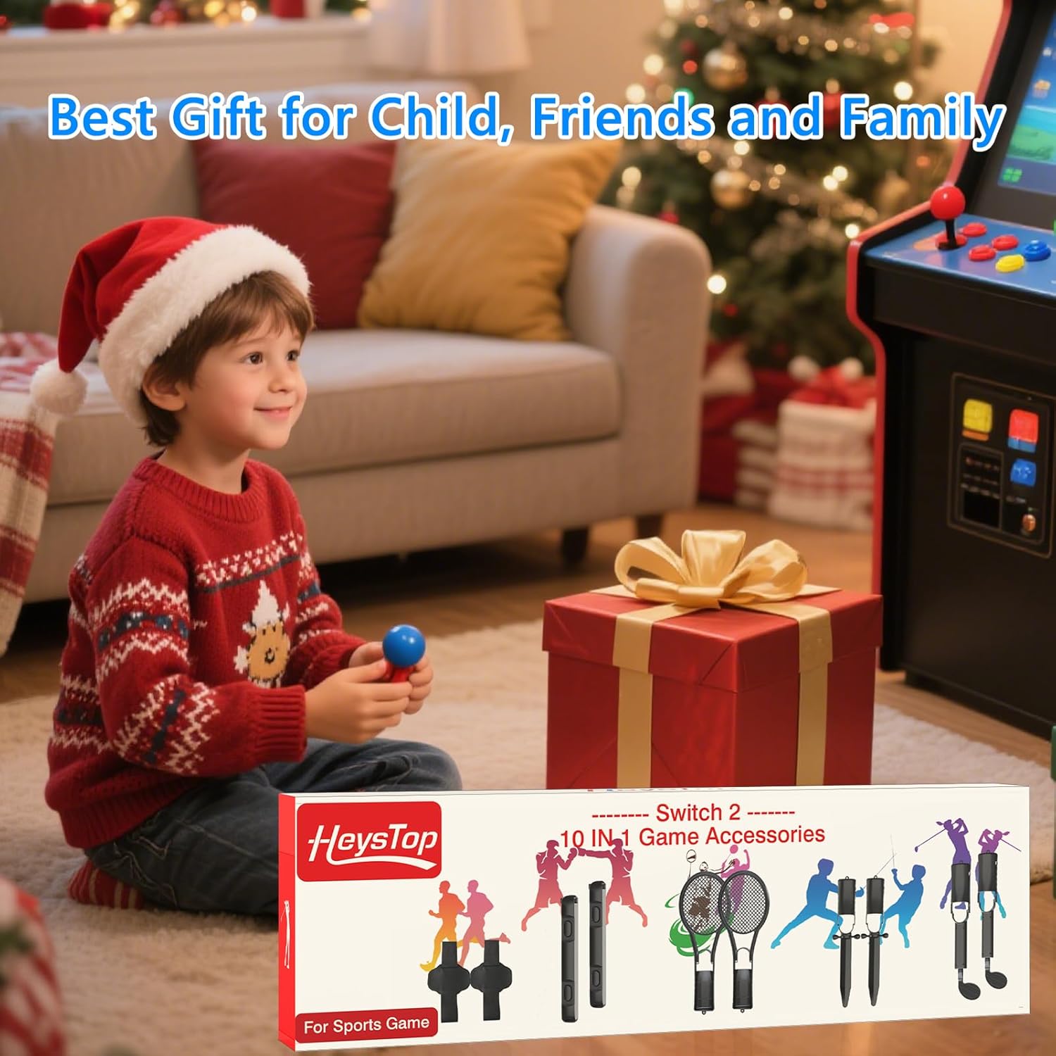 HEYSTOP Sports Accessories for Nintendo Switch 2 ,10 in 1 Family Sports Accessories Kit for Nintendo Switch 2 Games, with Leg Strap,Golf Clubs,Tennis Rackets,Sword Grips,Joy-con wrist straps - Image 9