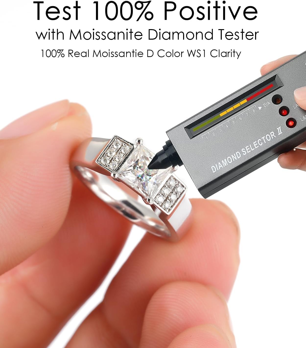 1.5CT 2CT Princess Cut Moissanite Rings for Women D Color VVS1 Moissanite Engagement Ring S925 Sterling Silver Promise Wedding Rings for Women - Image 2