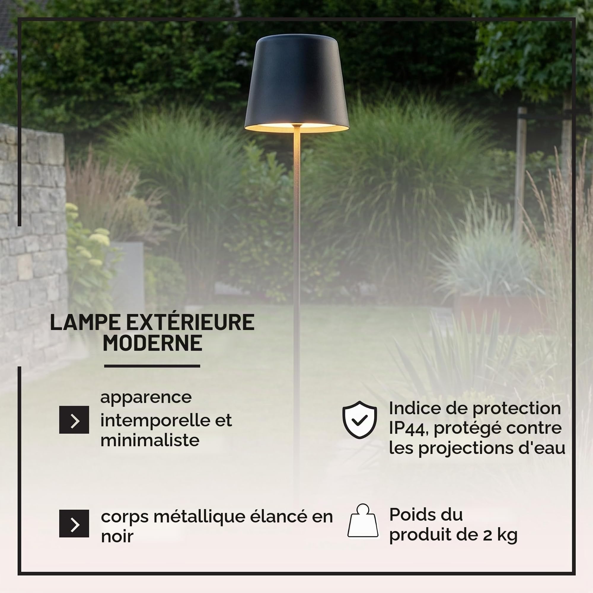 Lightbox LED Stehlampe innen & außen, schwarz, IP44 Lampe