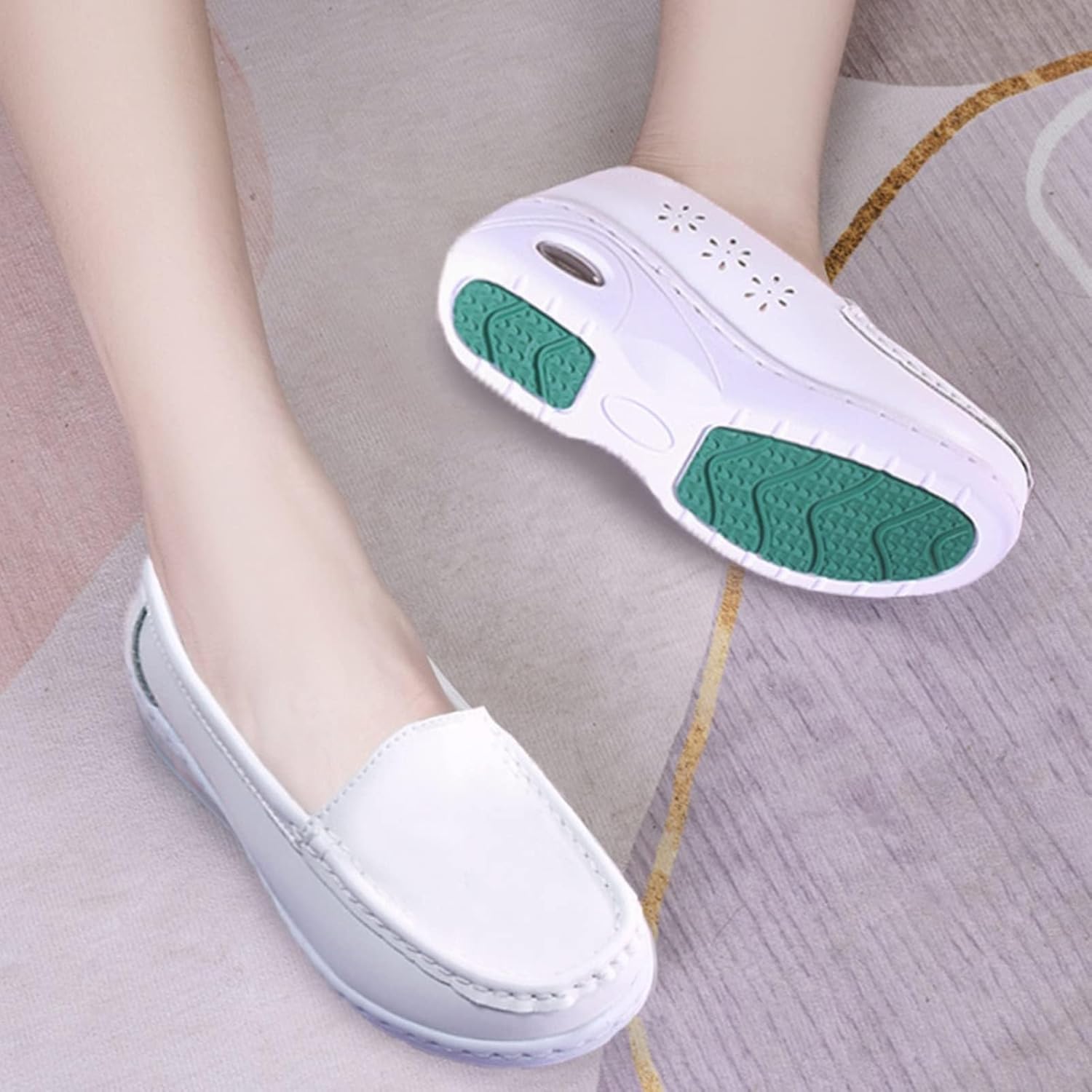 Nurse Shoes for Women Comfortable,Slip Resistant Professional Nursing Shoes for Women with Arch Support,Breathable Lightweight Women's Nursing Healthcare Work Shoes