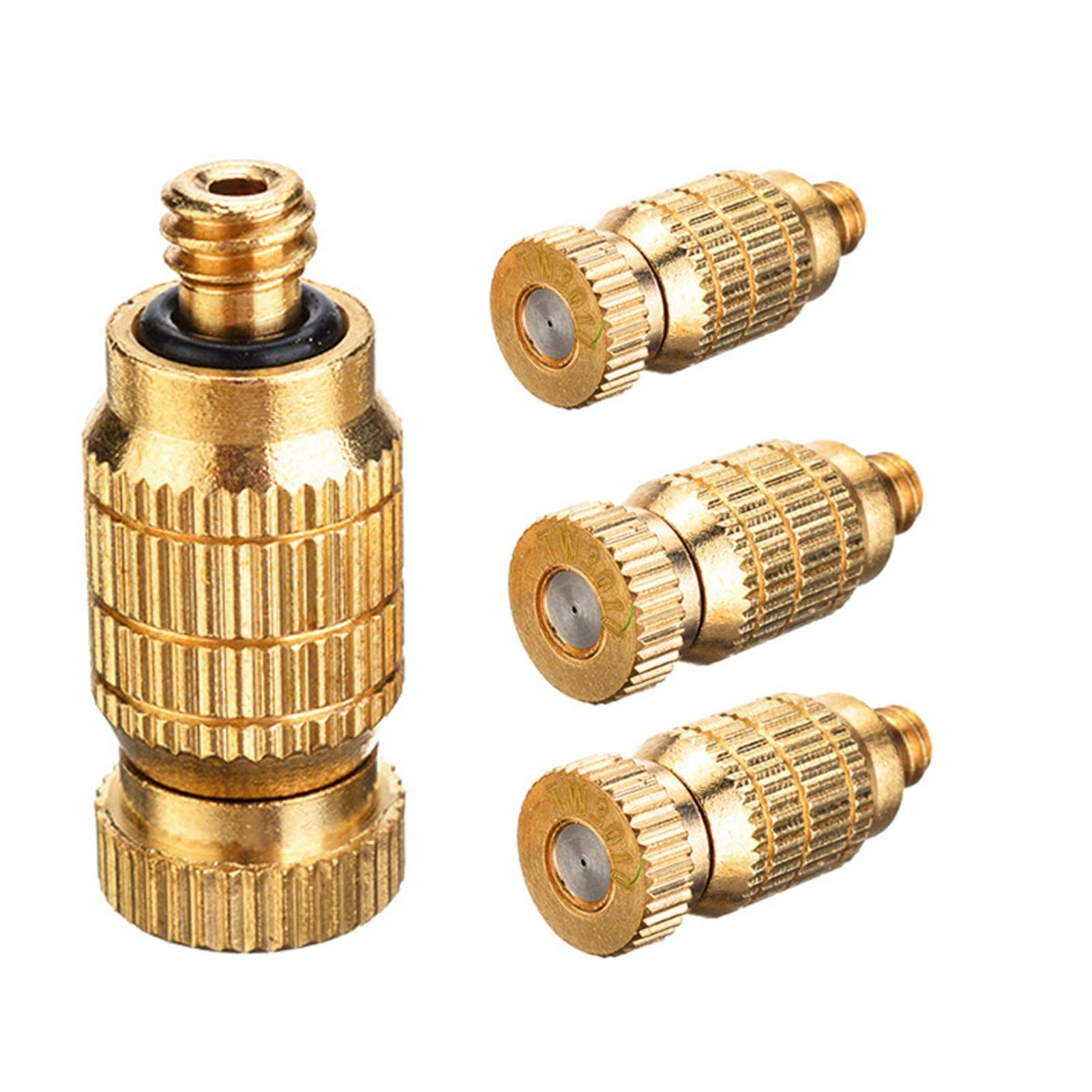 SOHNVWTGD 30pcs High Pressure Misting Nozzle Kit for Cooling System Brass Mister Nozzles 3/16" Threaded, Garden Water Mister, Fog Nozzles, Antidrip Fogging Spray Head (Size : 0.3mm)