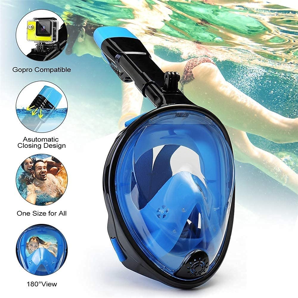 Masque de plongée, Masque de plongée intégral avec Tuba et Zone Vision à 180° Complet Sec