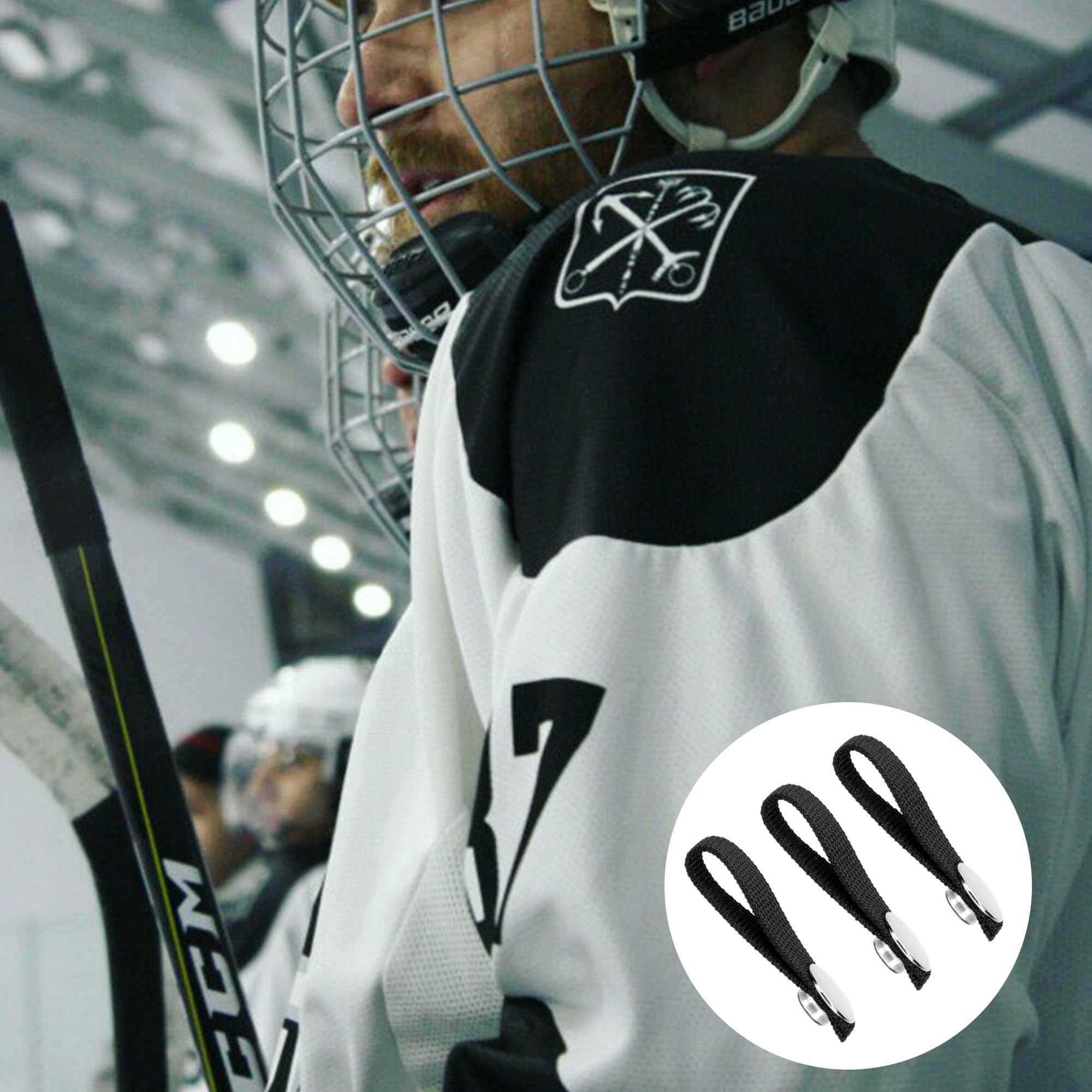 ZAHD 8 PCS Correa para de Hockey con Individual Mentonera Universal para Casco de Hockey Correa de Repuesto para la Barbilla del Casco de Hockey para mentonera de Casco de Hockey
