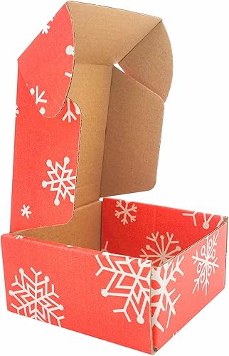 Miniatura 3 de Cajas pequeñas de cartón reciclable verde para envío, embalaje, regalos para manualidades (rojo y blanco, 4 x 4 x 2 pulgadas)