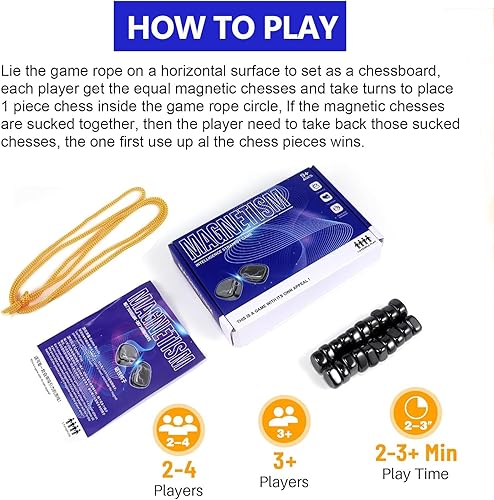 Miniatura 4 de Juego de ajedrez magnético, juego de ajedrez magnético con 32 piedras, cuerda de juego magnética, regalos educativos
