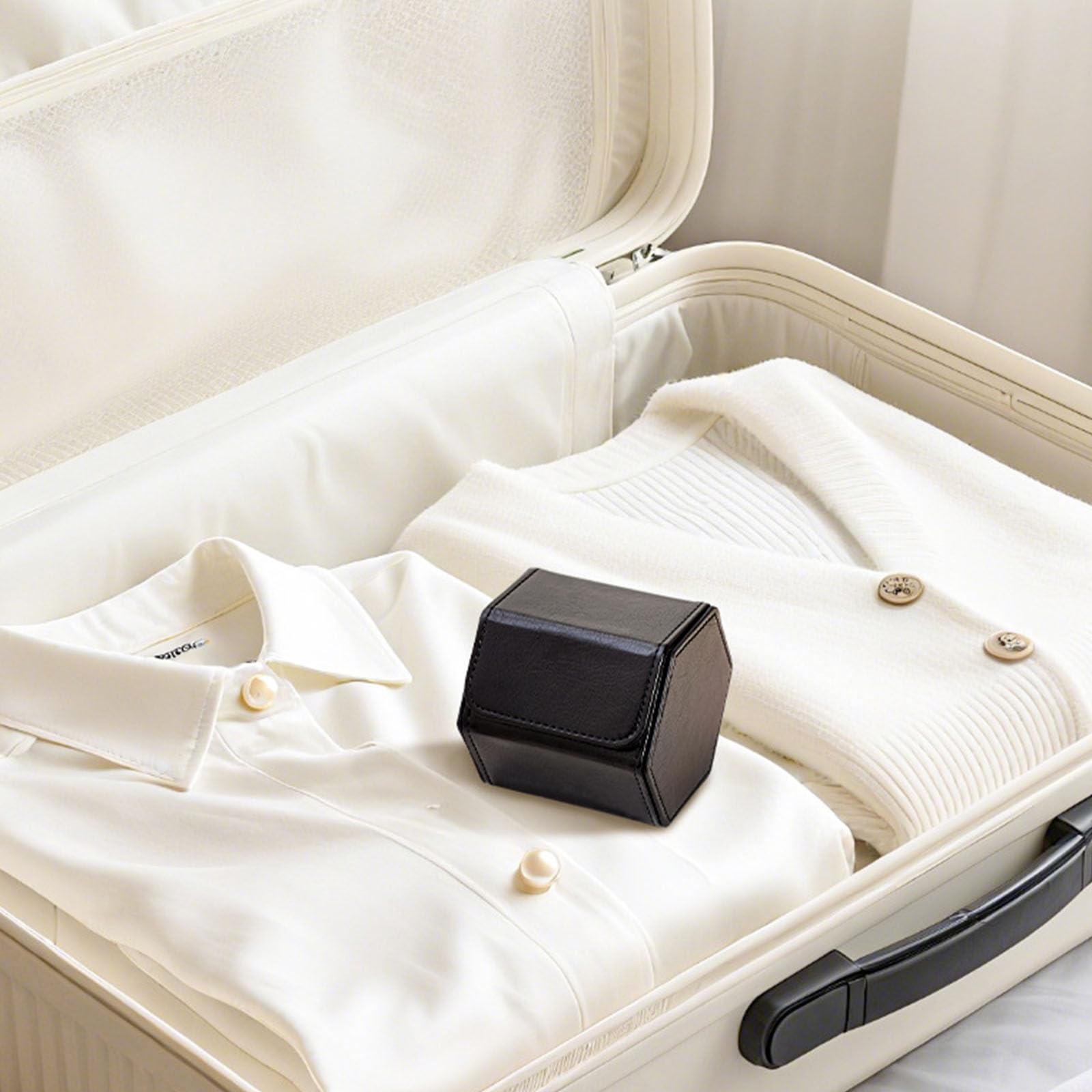 Custodia per orologio esagonale portatile in pelle europea per riporre gioielli con rivestimento morbido e impermeabile