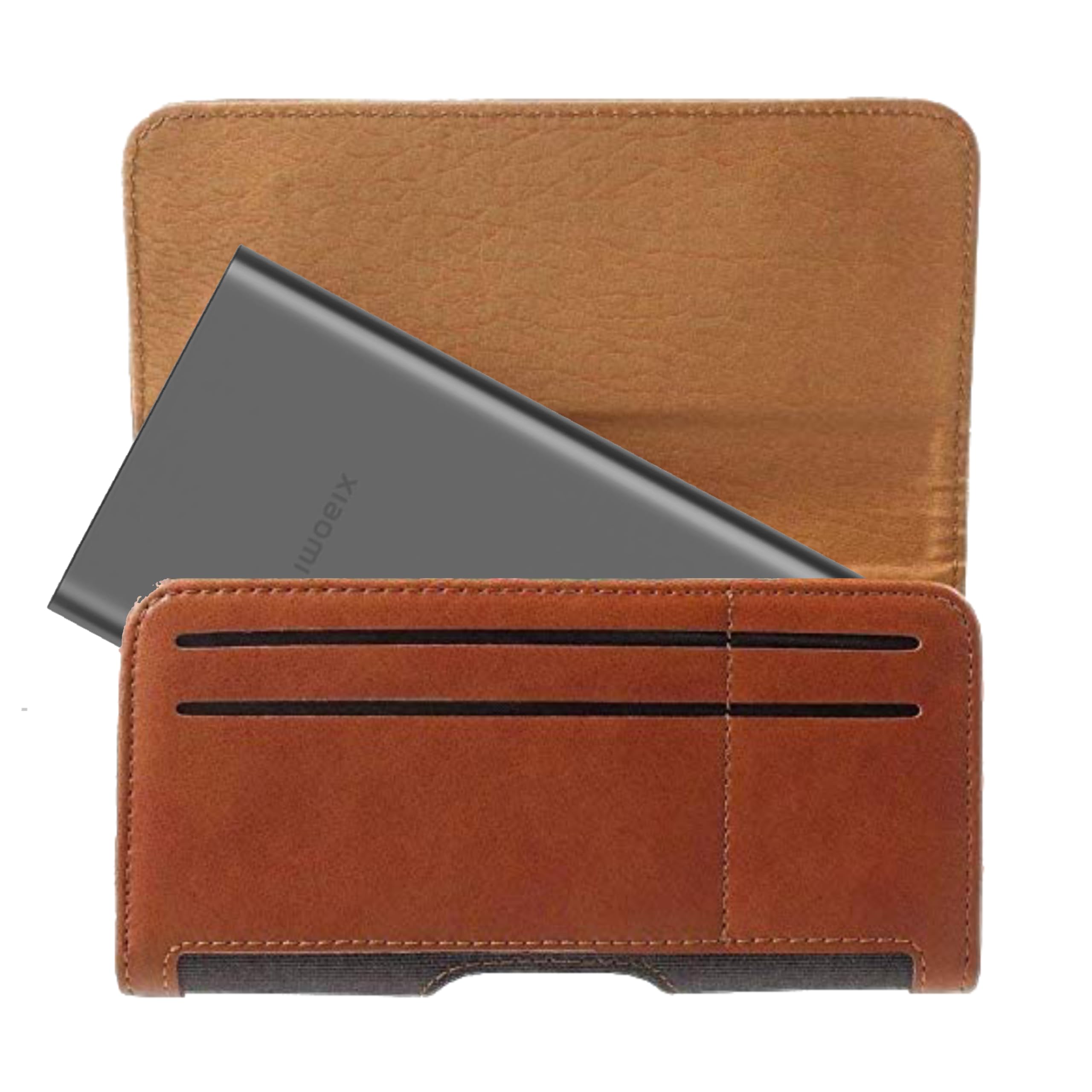 Power Bank Pouch with Belt Clip & 2 Loops | Horizontal PU Leather Case for URBN Nano Slim 10000mAh Power Banks-image-45