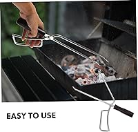 Vista 7 de GANAZONO Pinzas largas para barbacoa con mango de haya maciza, pinzas para parrilla de cocina al aire libre, 1 ud
