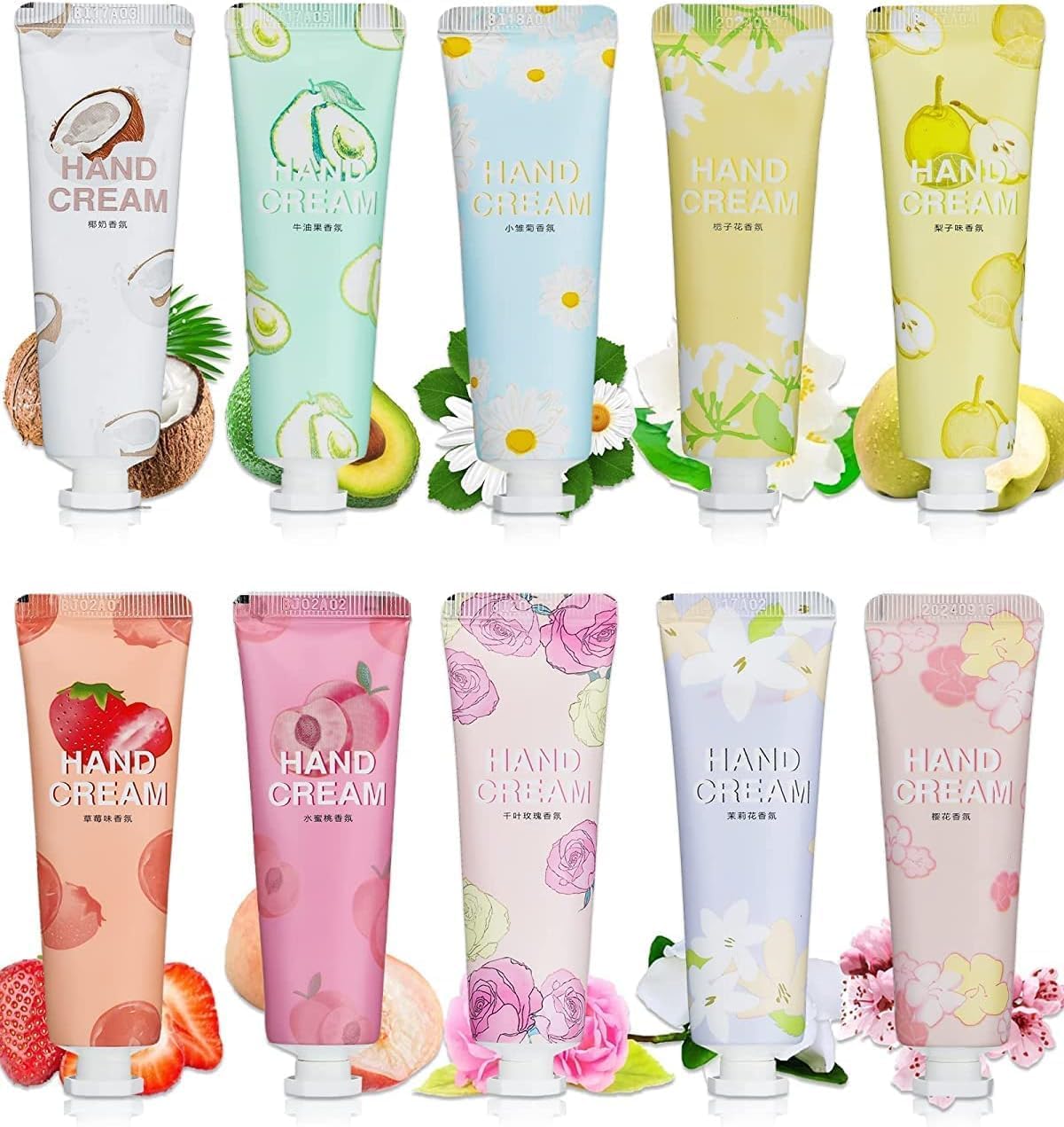 ChicAbode 10 Pcs Mini Hand Lotion Gift Set, Natural Fragrance Moisturizing Travel Size Body Care Lotion, Small Bulk Hand Cream Set, Women's Day Mother's Day Gift for Her Women Men Girl Mom Wife