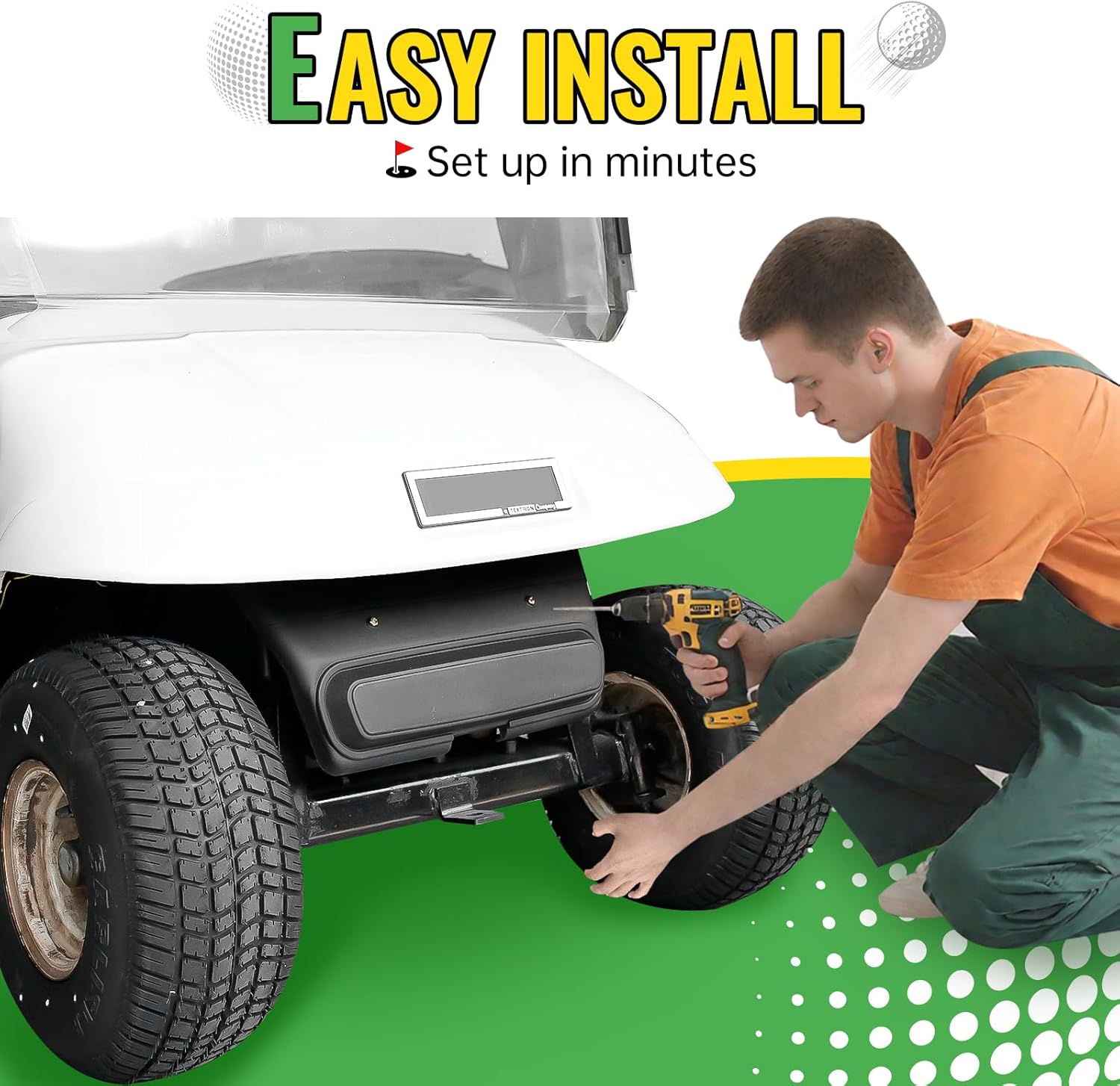 Golf Cart Front Shield Cover Shock Bumper Brush Guard for EZGO TXT Accessories, Replaces OEM 27166G01 27166G02 27166G04