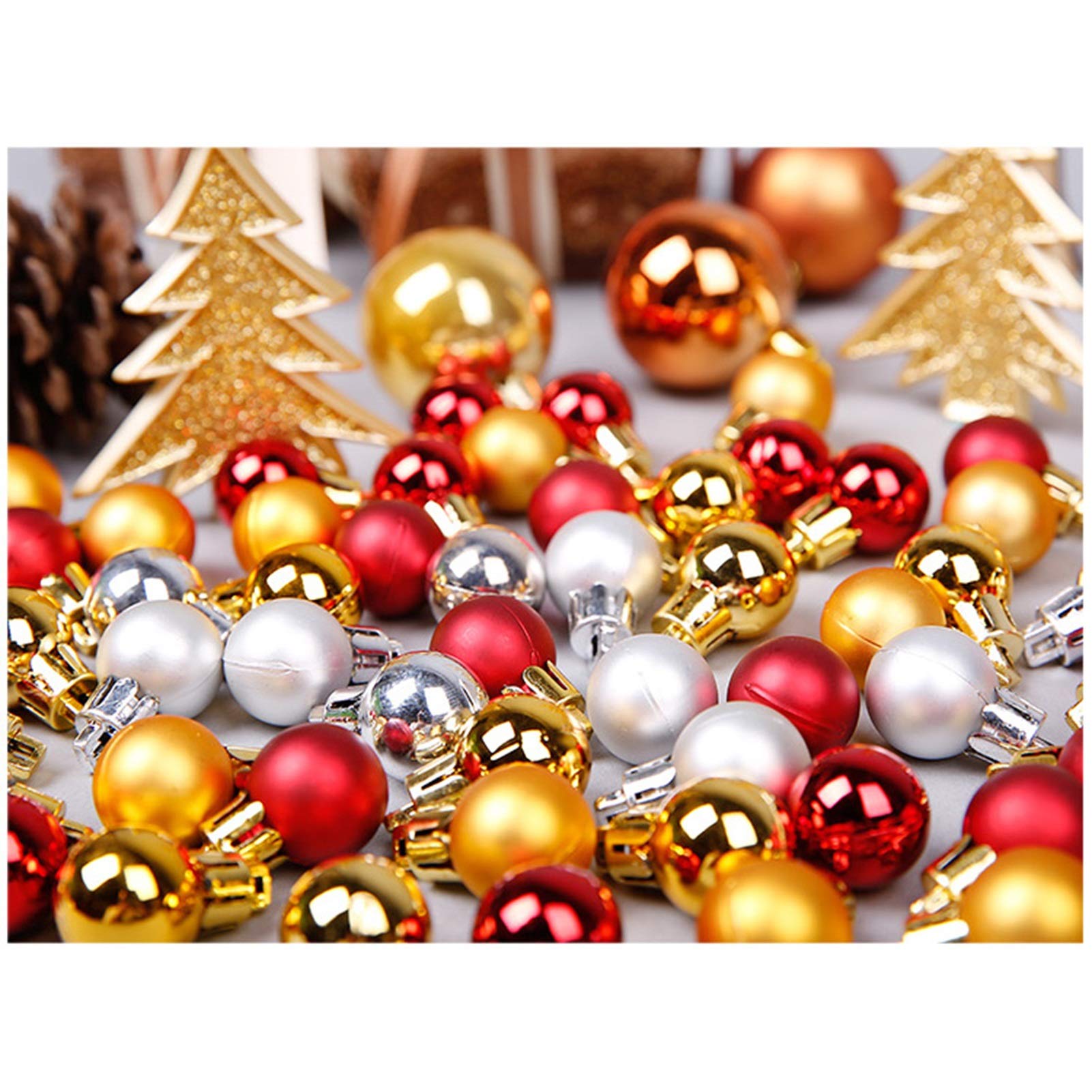 Amazon.co.jp: クリスマス ボール オーナメント - 2cm クリスマス