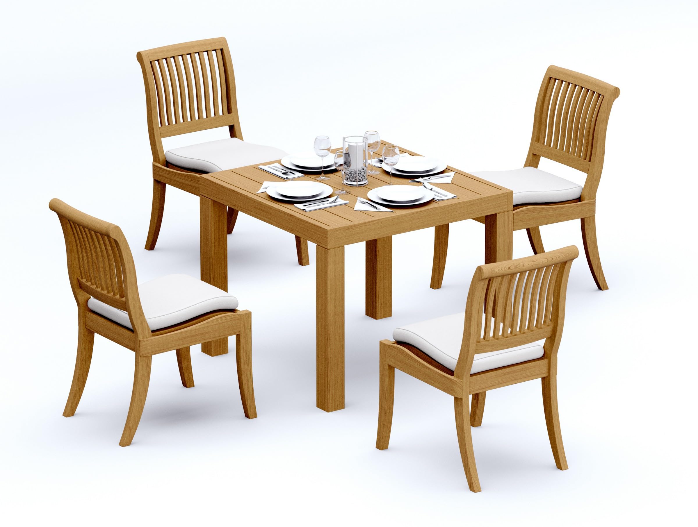 NODEL DESIGN Teak Dish M、S 4セット Amazon.com: TeakStation 4 Seater Grade-A Teak Wood 5 Pc Dining Set