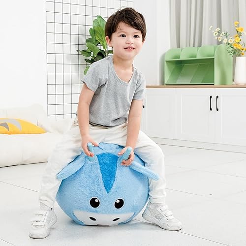 Miniatura 2 de INPANY Pelota de tolva para niños, juguetes para exteriores, pelota hinchable de felpa con asas, juguete de salto hippity hop, pelotas de salto para