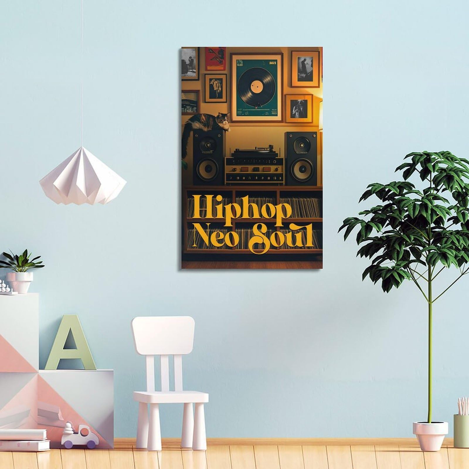 CZHXYZ Poster su tela da parete per camera da letto e soggiorno, motivo: musica hip hop Neo Soul, 40 x 60 cm, stile cornice