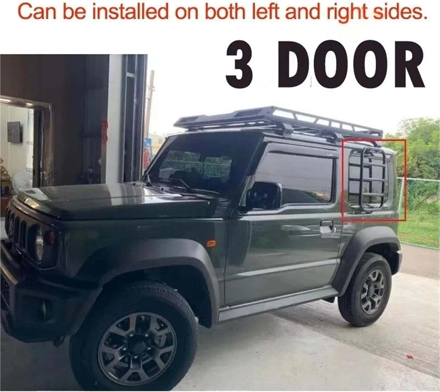 XL Jimny Window Ladder Compatible For Suzuki Jimny JB64 JC74 JB74 2019 2025 Car Rear Window Extension Climbing Ladder Protective Frames(5 door)