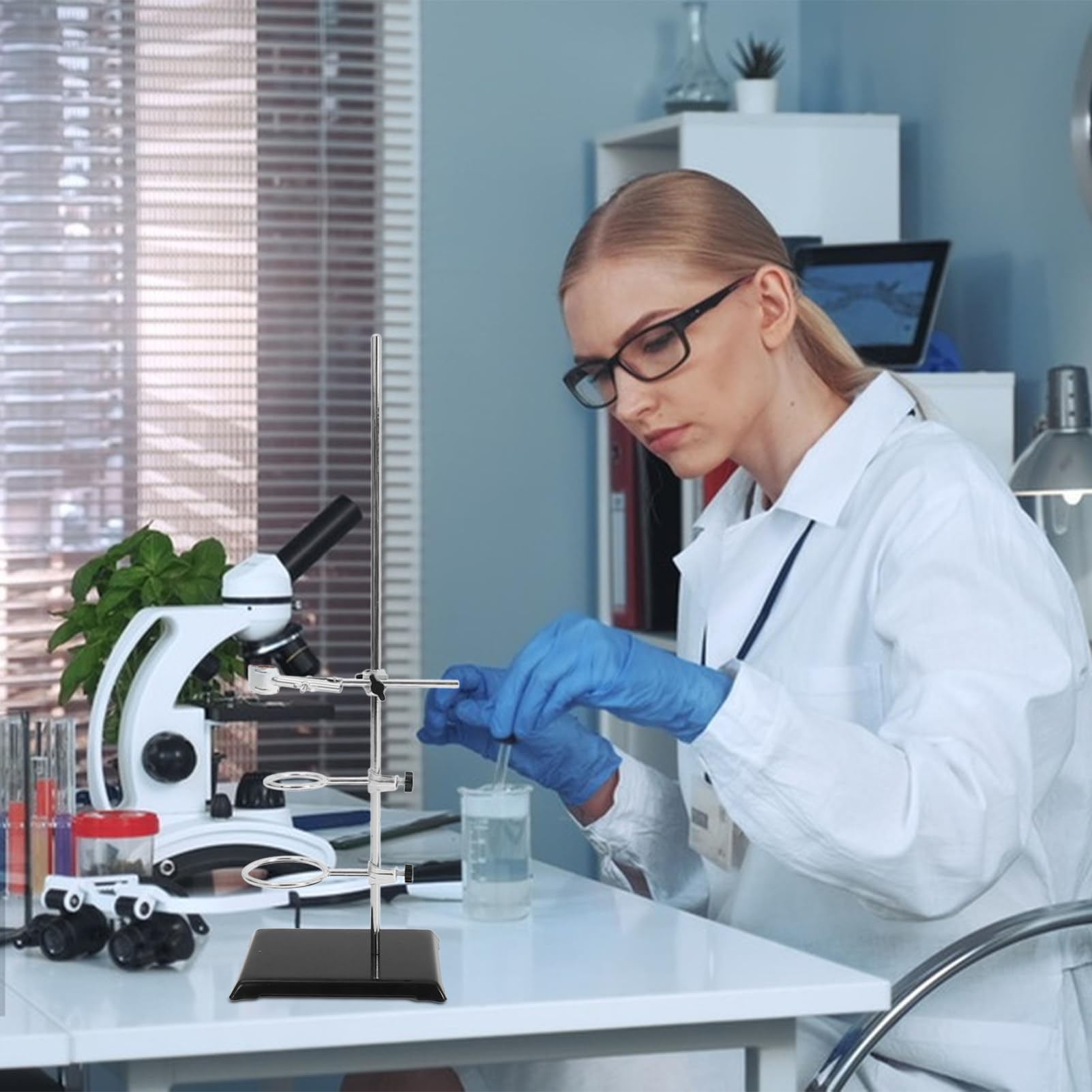 OUNONA Laborstativ Mit Klemme Aus Laborständer Für Experimente Stabiles Gestell Für Filtration Und Erhitzung Tragbarer Stativständer Für Chemie Und Physik
