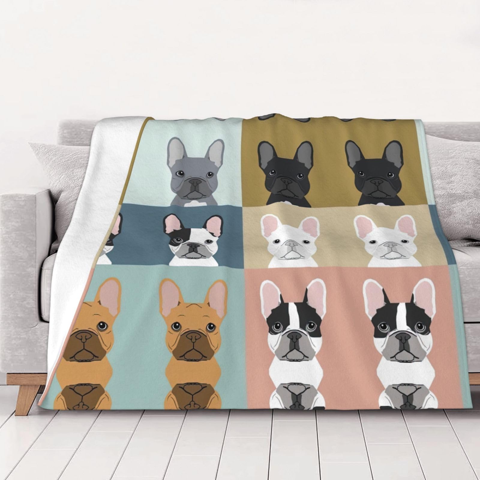 Couverture bouledogue français pour des soirées canapé cocooning