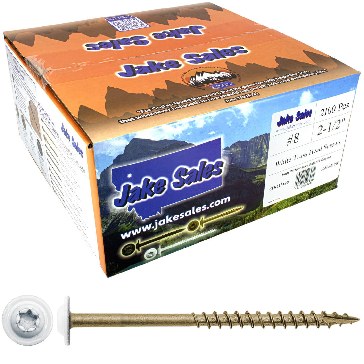 #8 x 2-1/2" Bronze Star Exterior Coated Modified White Truss Head - Cabinet Wood Screw Torx/Star Drive Head - Exterior Coated Torx/Star Drive Wood