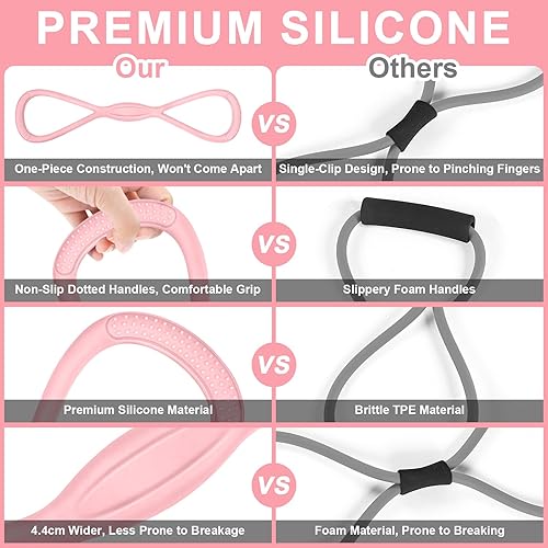 Miniatura 3 de Banda de Resistencia Figura 8: Bandas de Resistencia con Asas para Entrenar - Bandas de Resistencia en Forma de 8 para Mujeres - Bandas de Ejercicio