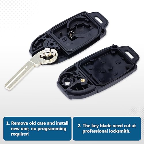 Miniatura 3 de Keyecu Modificado Flip Floding Remote Key Shell para S60 S70 S80 S90 V70 caso FOB 4+1 botón