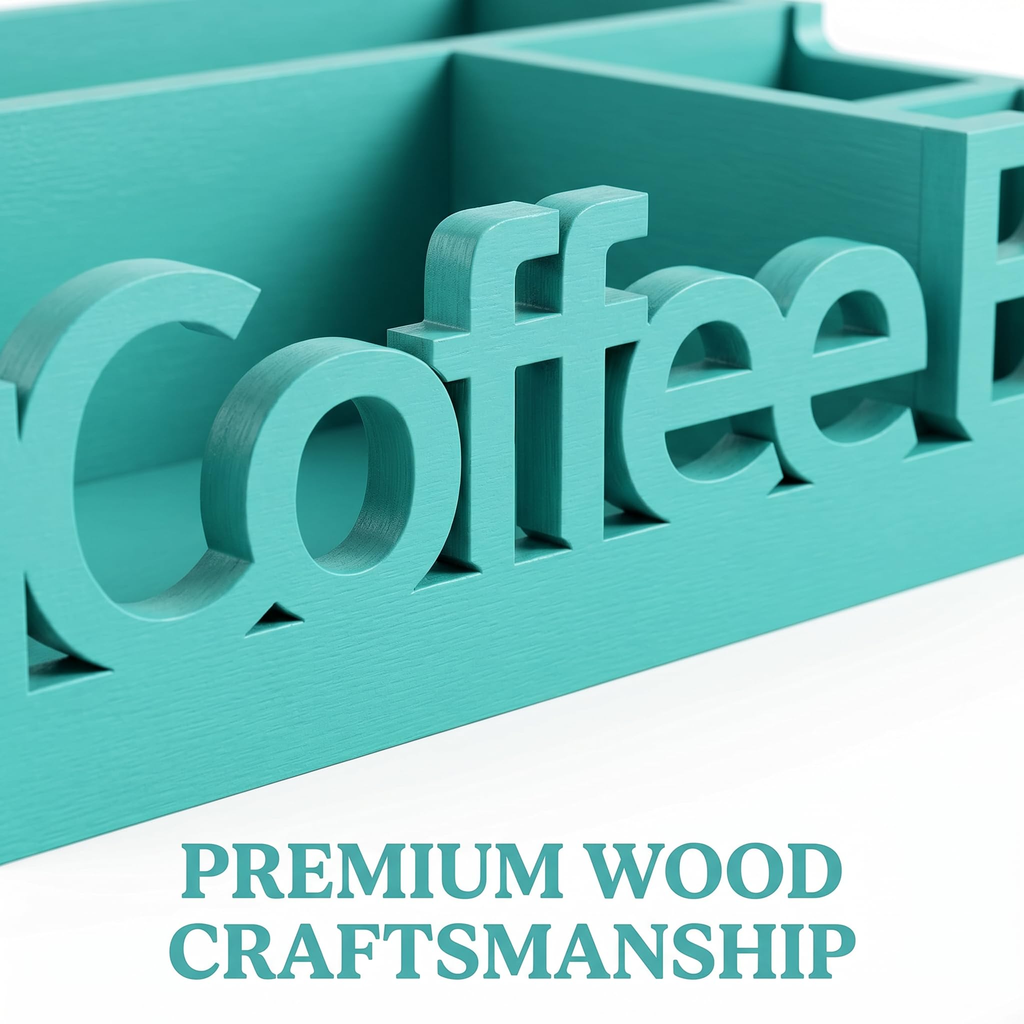 Organizador de barra de café, soporte de madera para cápsulas de café y organizador de condimentos | Cápsulas de café, paquetes de azúcar, varillas y tazas