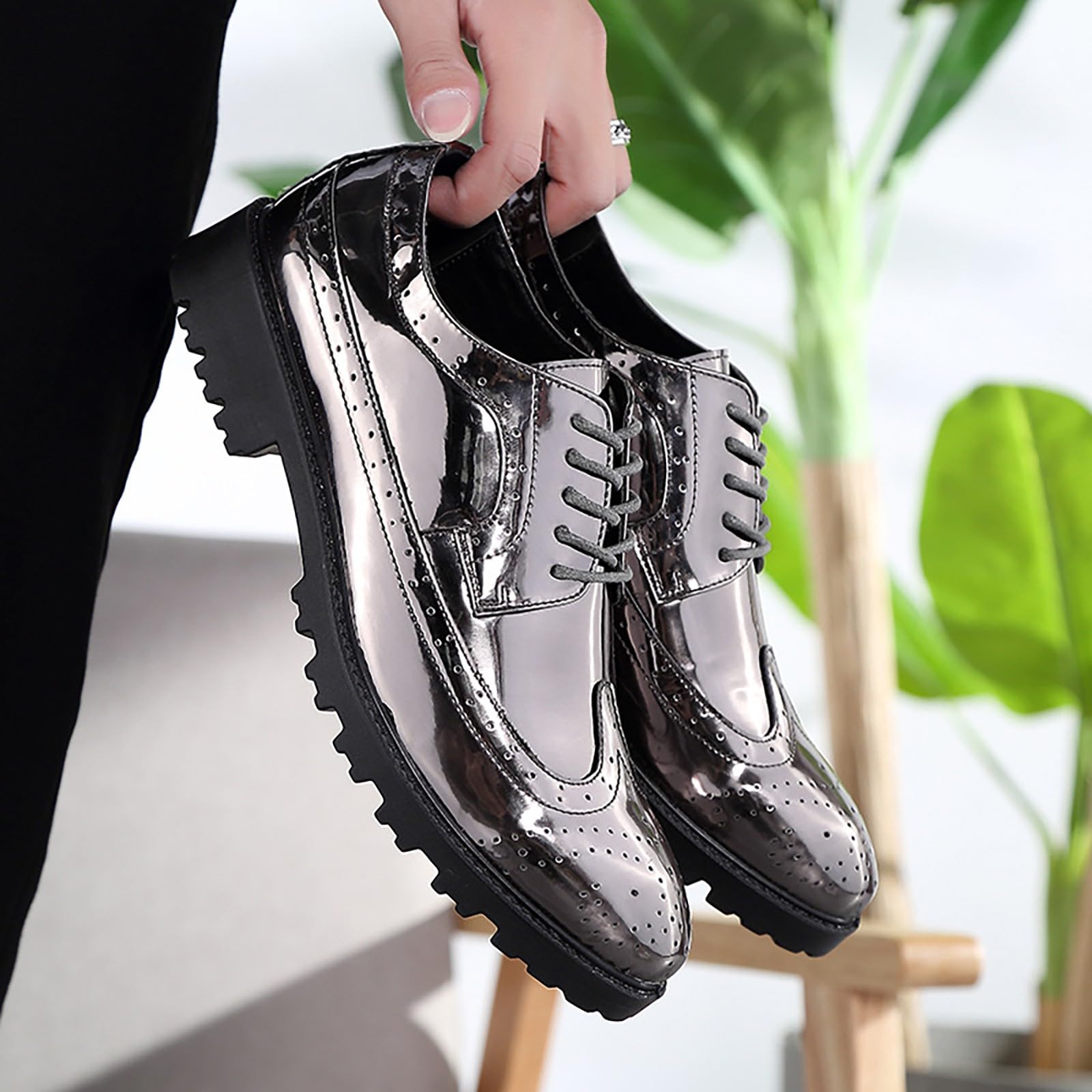 Generisch Scarpe da uomo alla moda, traspiranti, comode, per uso commerciale e casual, compatibili con scarpe da moto da uomo 39