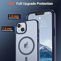 Vista 459 de SUPFINE - Funda magnética para iPhone 13 Pro Max (compatible con MagSafe), (protección contra caídas de grado militar de 10 pies), delgada, Negro