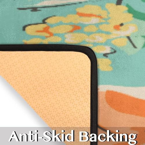 Miniatura 3 de GUYOS Juego de 2 tapetes de cocina acolchados con motivos florales estilo óleo sobre lienzo, antifatiga, juego de 2 piezas, duradero, resistente a