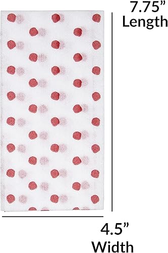 Miniatura 2 de Vietri Papersoft Servilletas Dot Red - Paquete de 50 toallas de mano Spunlace para mesabaño