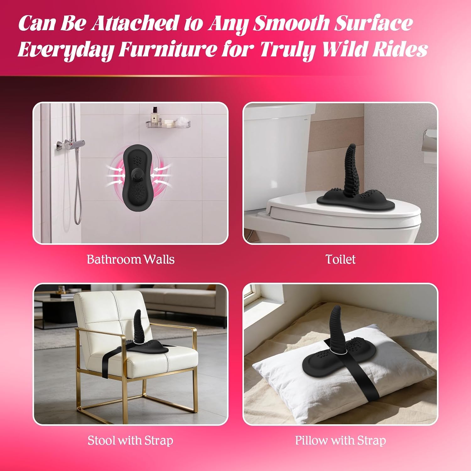 Big Black Tentacle Dildo Vibrator - Strap On Sex Grinders Womens Sex Toys with Suction, 10 Modes Swing & Vibration for Clitoral G Spot & Anal Sensation, 25-Min Fast Charge Sex Machine Monster Dildos