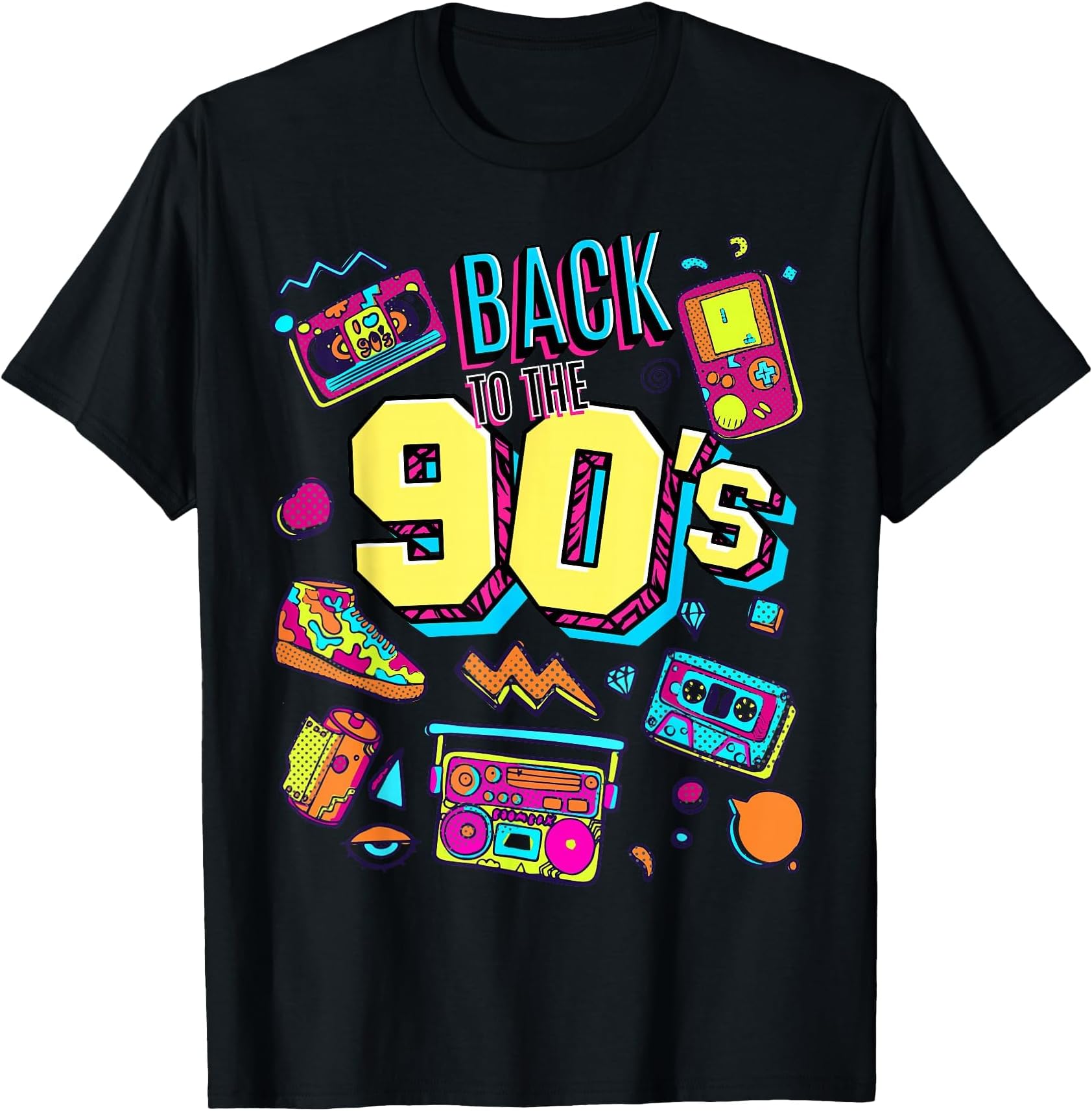 Men's Women's Children's Vintage Retro Back to 90's Graphic Design T-Shirt