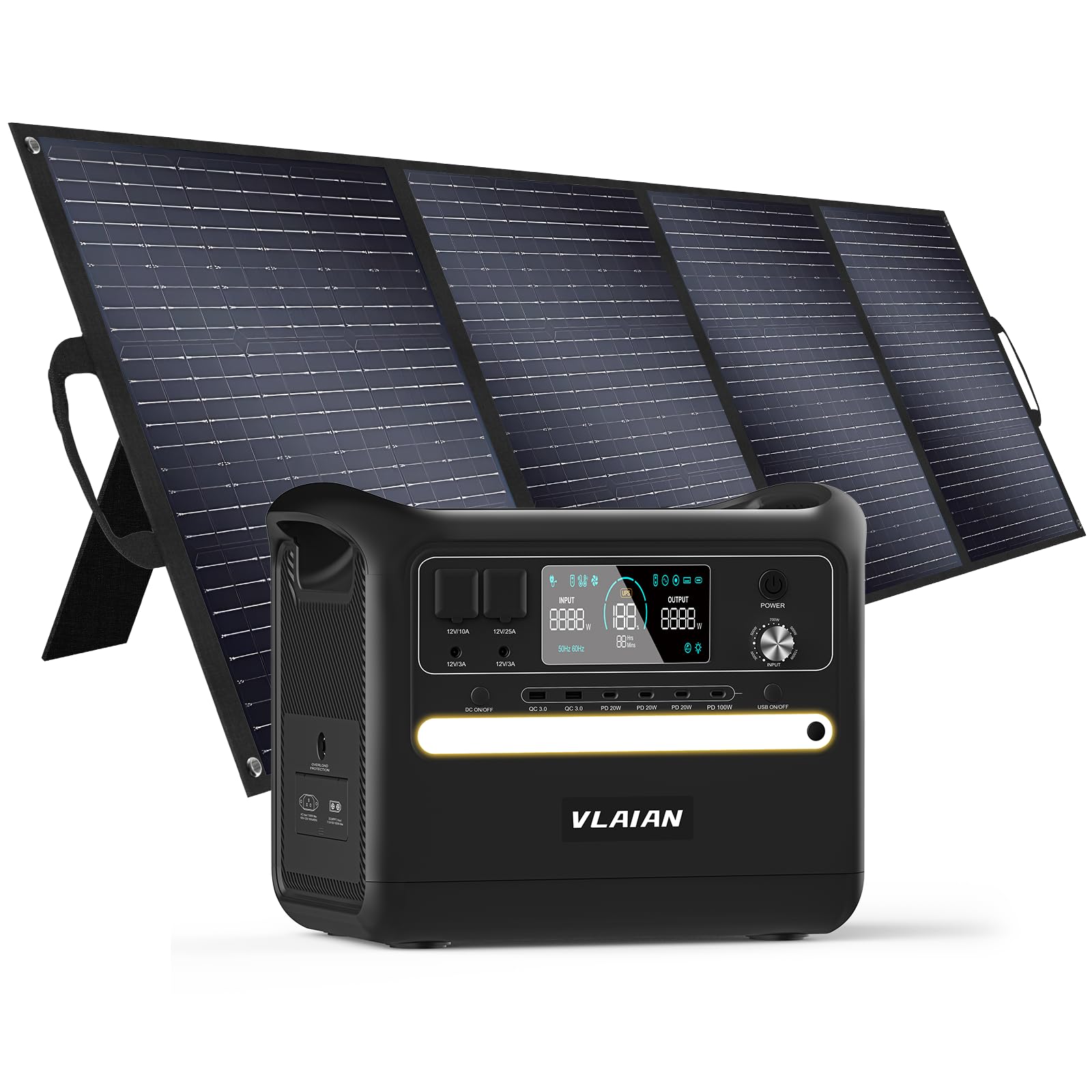 Amazon.co.jp: VLAIANポータブル電源2400W/2160Wh 400Wソーラー