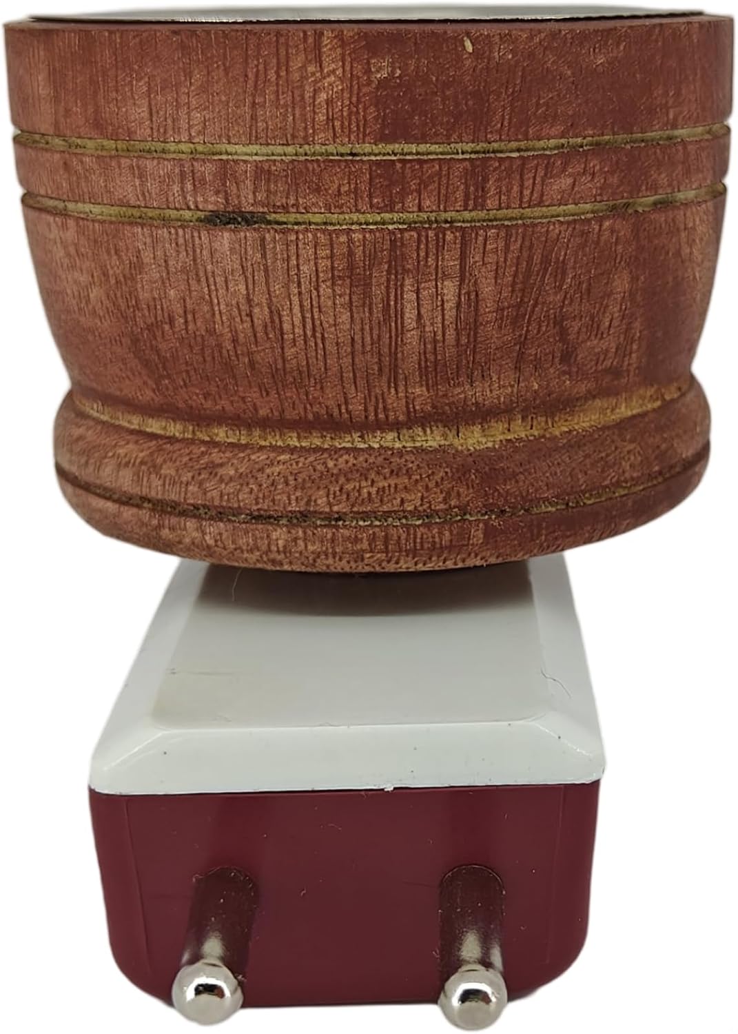 AL- FALAH Round Shape Wooden Kapoor Dani - Electric Camphor Burner for Camphor Tablets, Bakhoor, Aroma Oil Diffuser & Incense Burner for Home, Office, Meditation