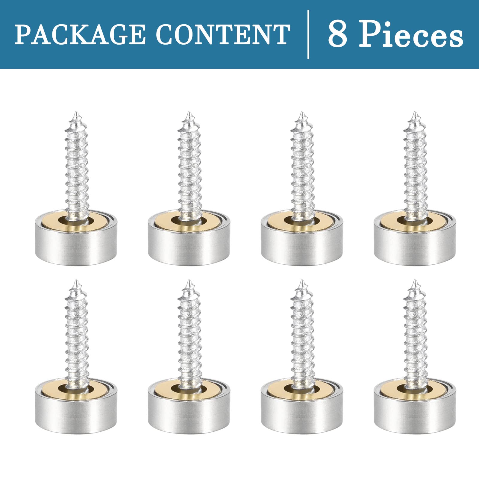 Viti Specchio 12 Mm Con Cappucci Decorativi – Acciaio Inox Satinato, Per Specchi E Insegne, Confezione Da 4 - Foto 4