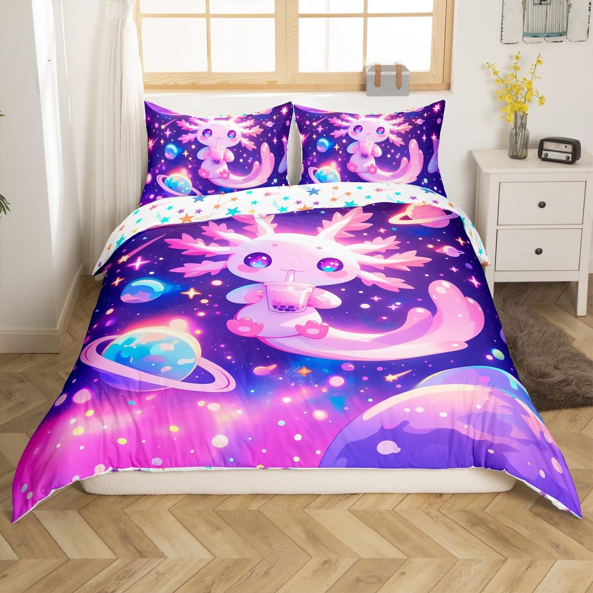 richhome Kids Cute Axolotl Comforter Cover Single Size - Image 4