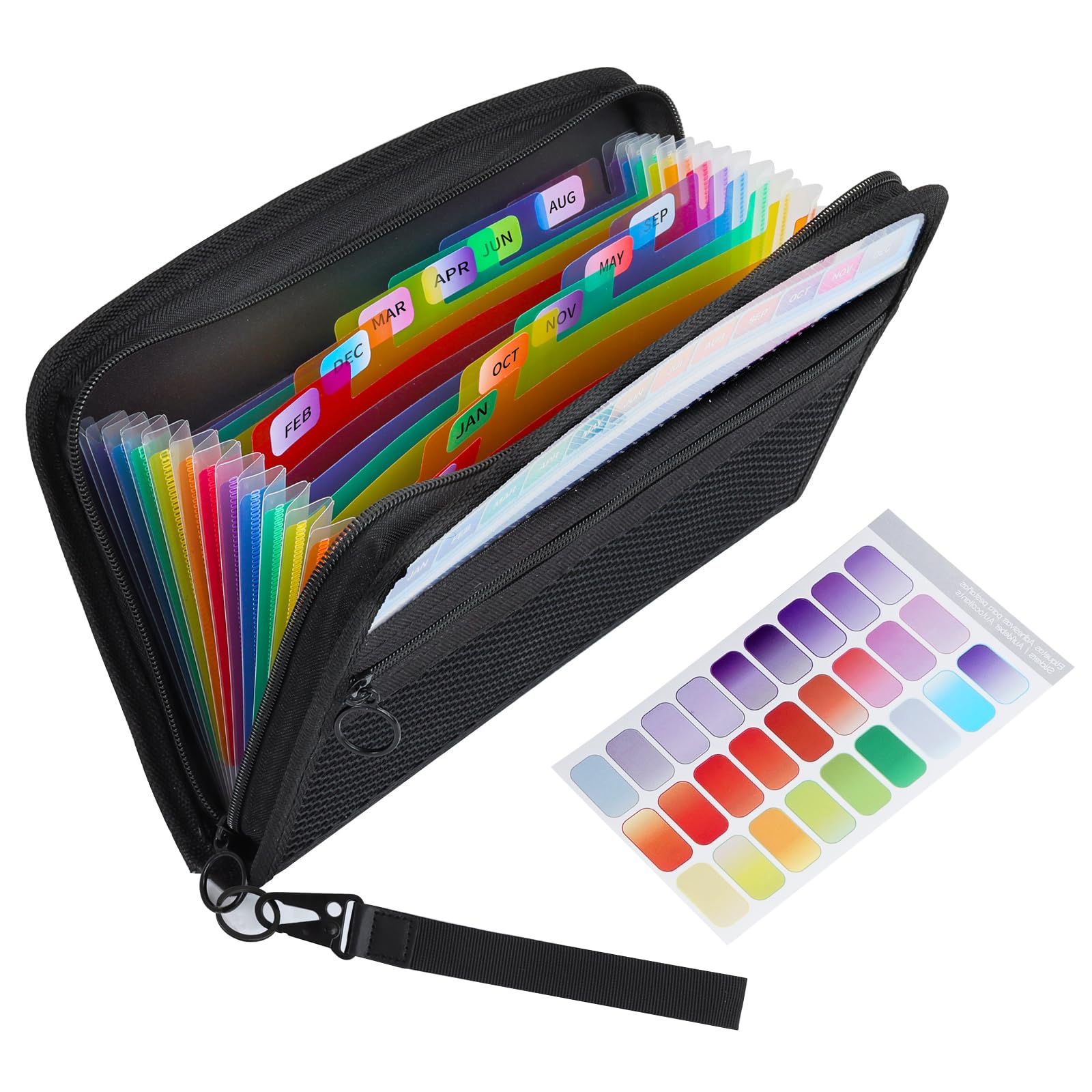 Receipt Coupon Organizer, 12 Pockets Small Accordian File Organizer, 11x6 Inches, Expandable Folder Wallet for Coupon, Receipt, Cash, Bill Tickets, Card, Storage.