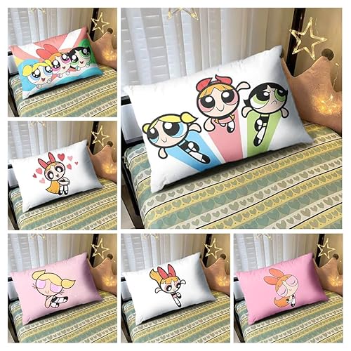 パワーパフガールズ 枕カバー まくらカバー プリント生地 パワパフ 萌え グッズ ブロッサム バブルス バターカップ カワイイ 抱き枕カバー 抗菌 防臭 洗える 添い寝 オシャレ 抱きまくらカバー 気持ちいい (1,40*60cm)