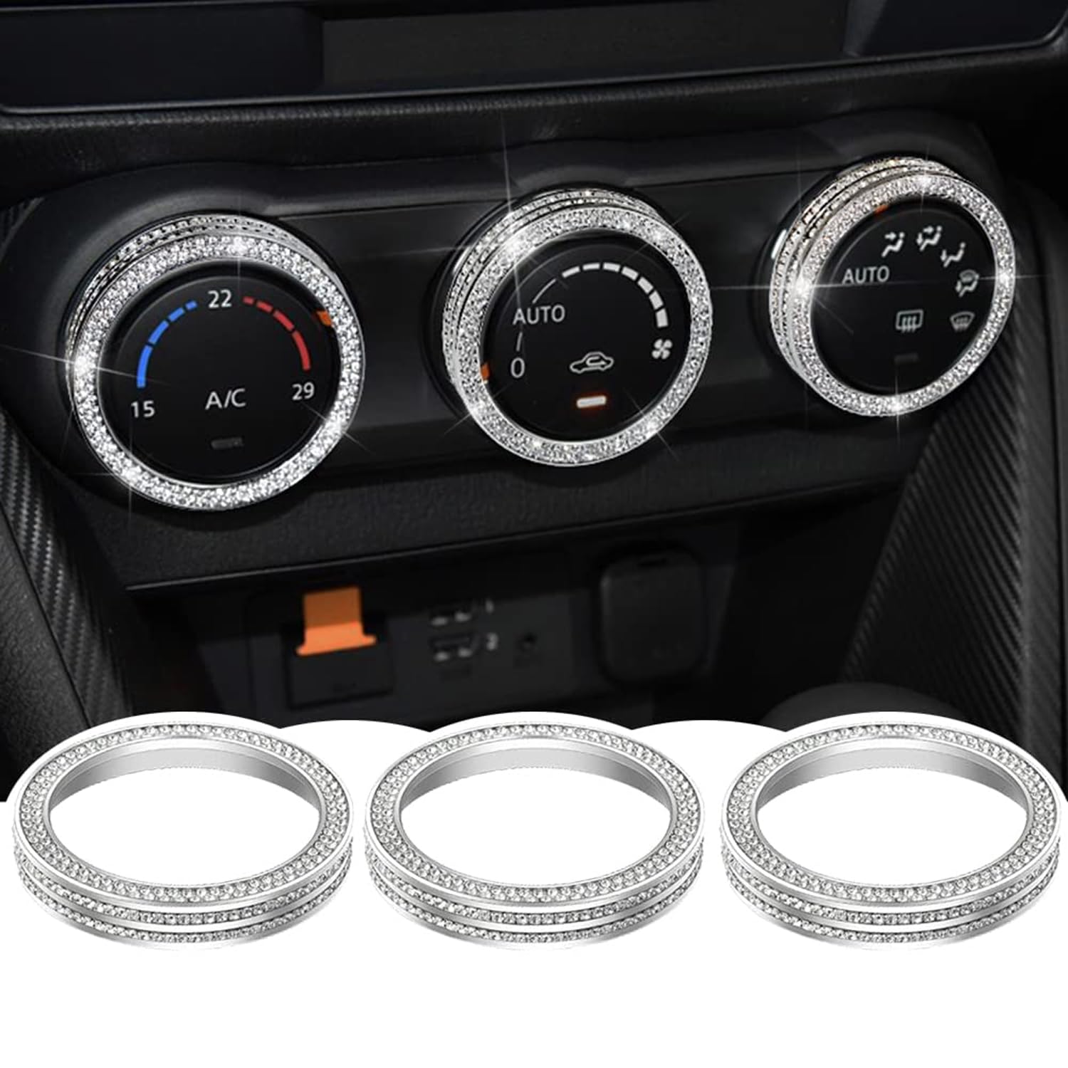 Anneaux de boutons de climatisation Mazda CX-5 et CX-3 antidérapants