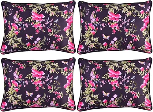 Miniatura 9 de Juego de 2 fundas de cojín decorativas con estampado floral para decoración del hogar, sofá, silla, cama, patio, sala de estar, dormitorio,