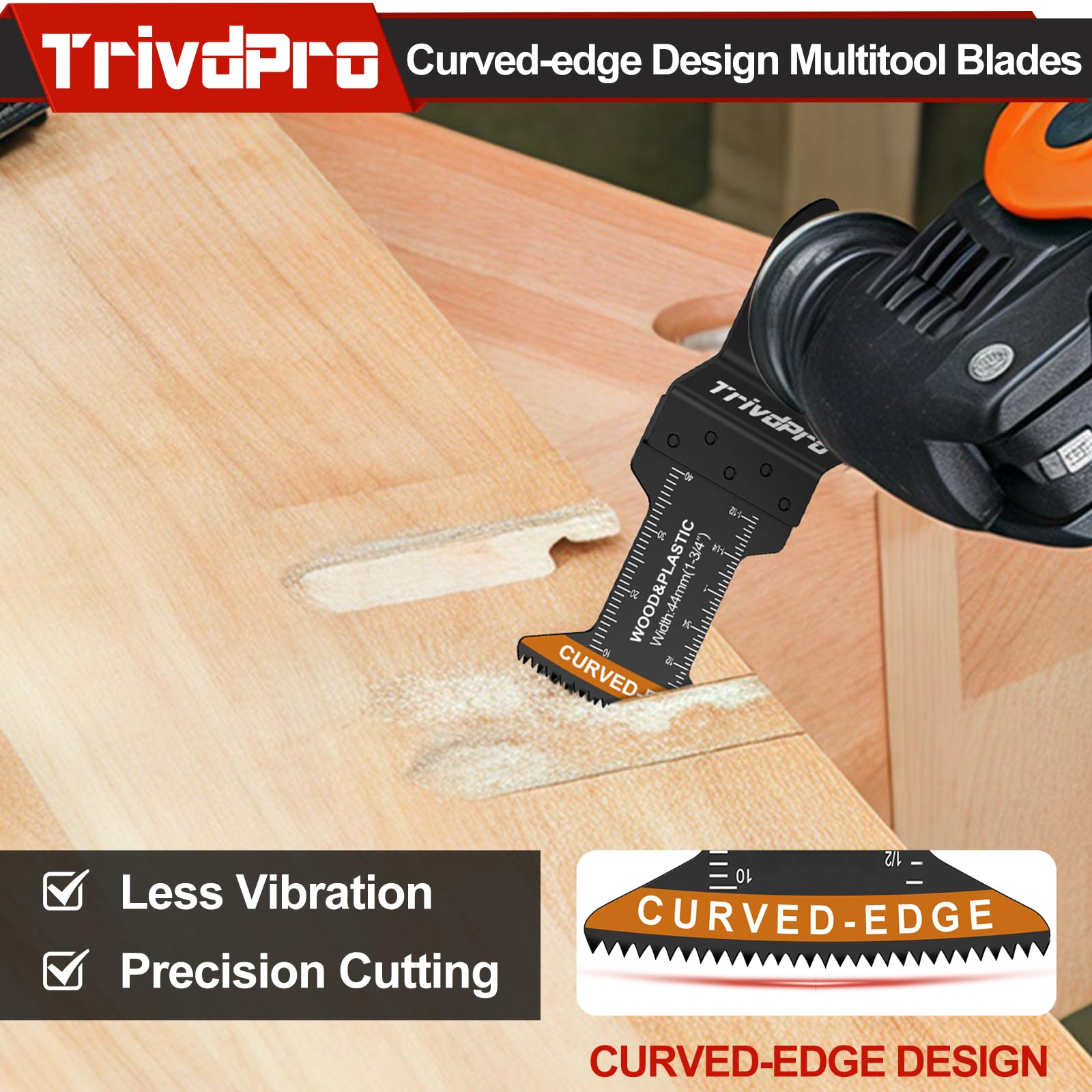 TrivdPro - Juego de 50 cuchillas oscilantes para herramientas múltiples, hojas de sierra oscilantes para metal, madera, plástico, cuchillas osciladoras para multiherramienta, compatible con Dewalt