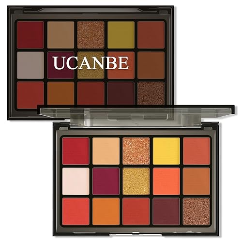 Vista 26 de UCANBE Smokey - Paleta de sombra de ojos negra, paleta de maquillaje metálica mate mate mate de 15 colores, kit de sombras de ojos gris plateado