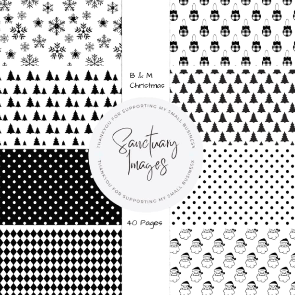 B&M Christmas Scrapbooking Paper Pack: Decorative Craft Paper Pad Supplies, Junk Journaling, Scrapbooking, & Crafting Projects - Double Sided 8.5 x 8.5"