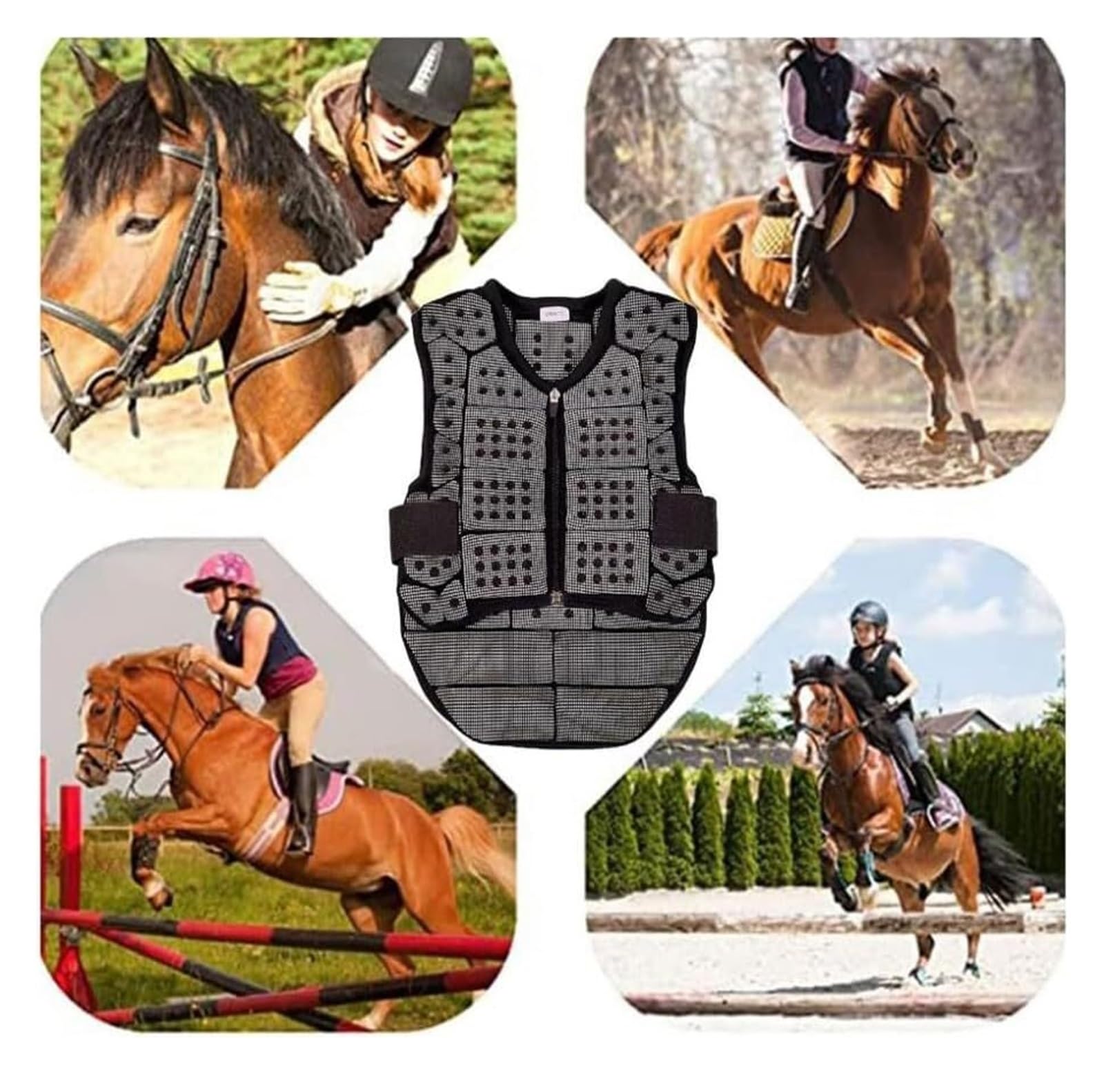 Ecuestres chaqueta protectora chaleco， Chaleco de equitación profesional, chaleco de protección ecuestre for adultos y niños, chaleco de entrenamiento de seguridad for montar a caballo, equipo de prot