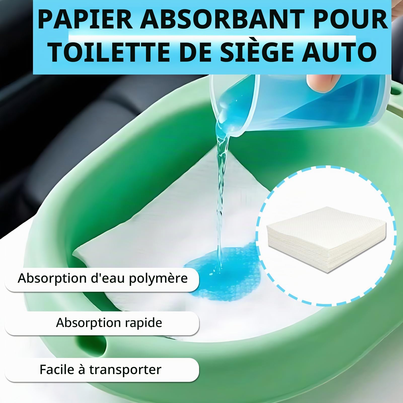 Lot de 40 coussins absorbants jetables pour toilettes portables, bassins de lit et urinoirs, solidification rapide du gel jusqu'à 80 ml, anti-éclaboussures et contrôle des odeurs, pour personnes âgées