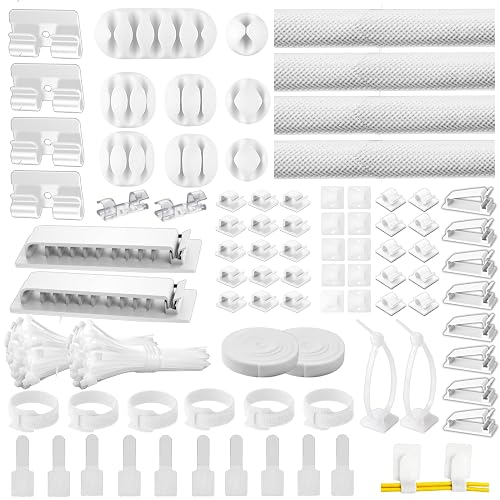 313-Piece Cable Management Kit with Clips and Ties