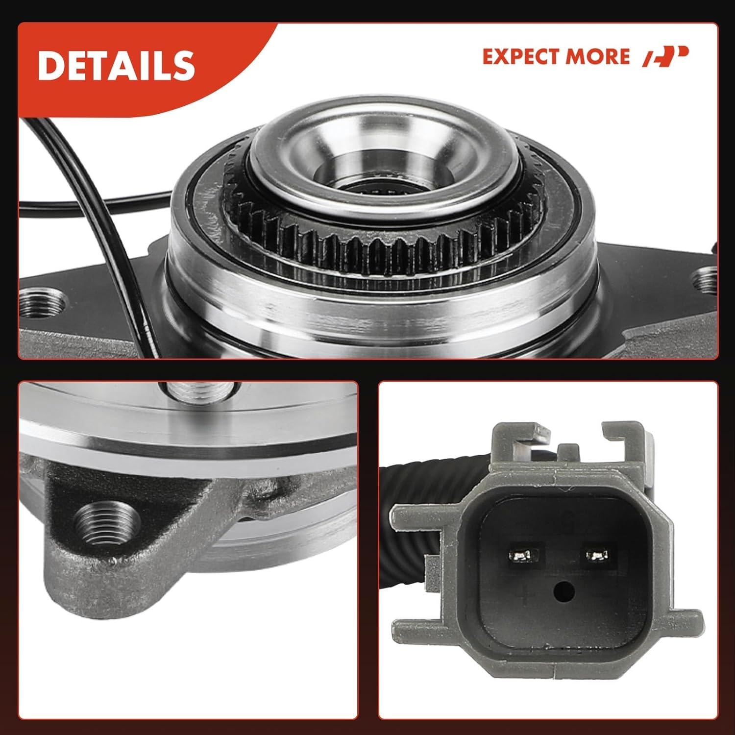 A-Premium 2 x Front Wheel Bearing and Hub Assembly with ABS Ring & ABS & 6-Lug Compatible with Ford F-150 F150 2018 2019, 4WD